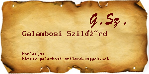 Galambosi Szilárd névjegykártya