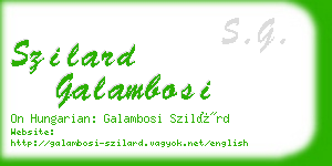 szilard galambosi business card